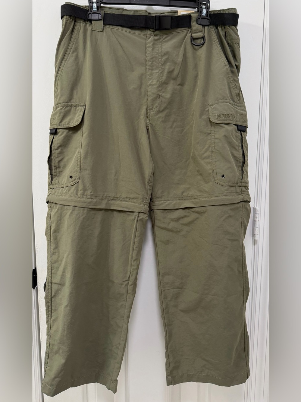 Outdoor Life Mens Convertible Cargo Hiking Pants Zip Off Shorts 34W Olive Green